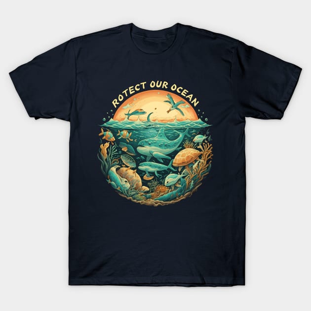 Protect Our Ocean T-Shirt by The Dark Matter Art